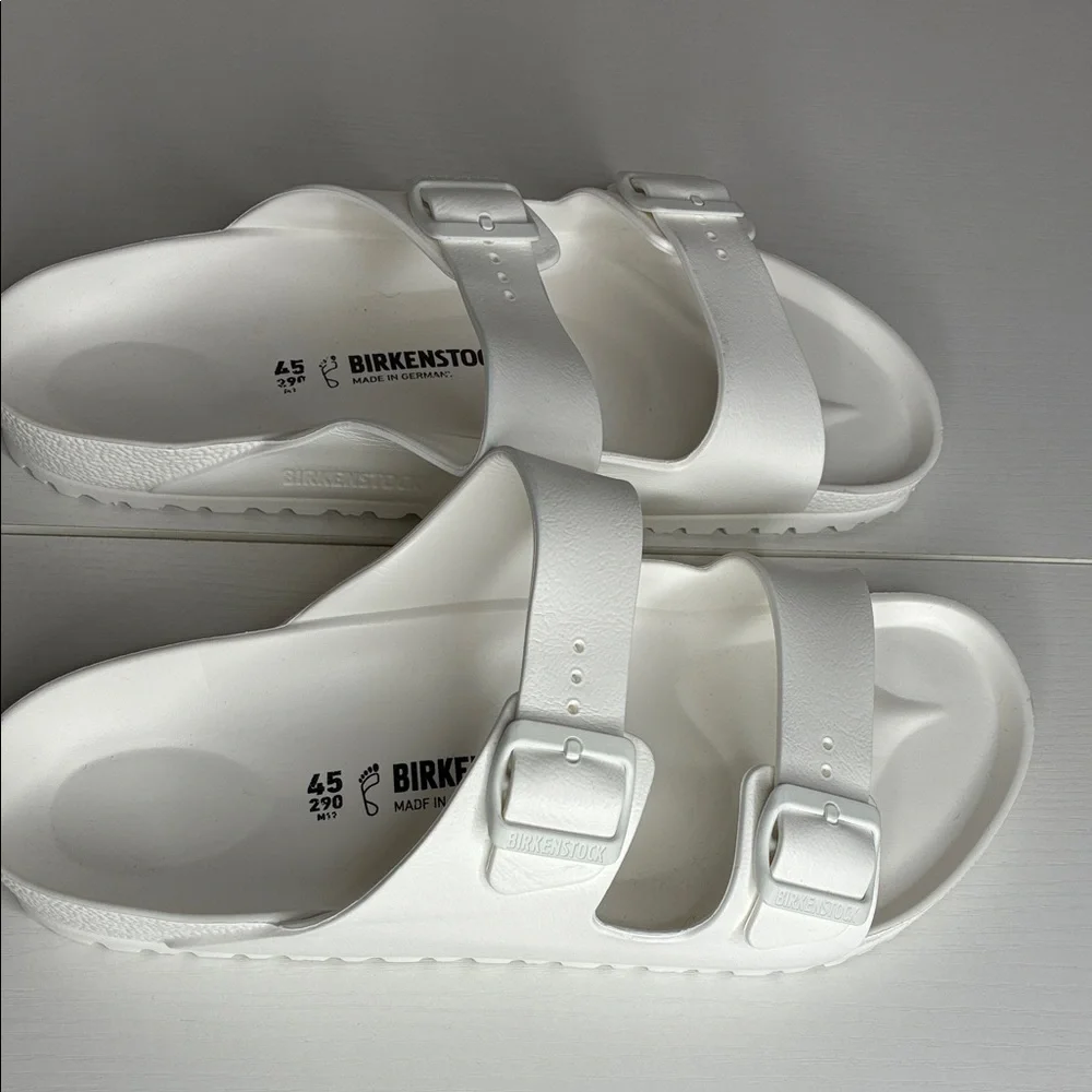 Birkenstock White Two-Strap EVA Slide Sandals